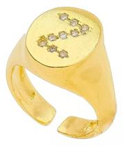 Anel De Dedo Mínimo Folheado A Ouro Com Letra Personalizada