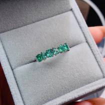 Anel de Esmeralda com Prata 925 - Pedra Preciosa Natural - Joia Clássica para Casamento