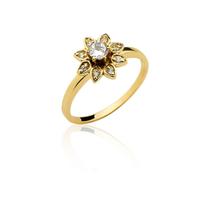 Anel De Flor De Pedras Em Ouro 18k A79 Anel De Flor De Pedras Em Ouro 18k A79