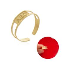 Anel De Formatura Abc Infantil Regulável Banhado18k Anel De Formatura Abc Infantil Regulável Banhado18k