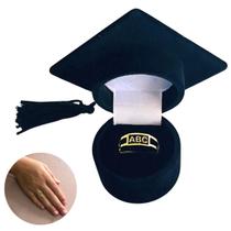 Anel De Formatura ABC Infantil Regulavel Com Caixinha Capelo Anel De Formatura ABC Infantil Regulavel Com Caixinha Capelo