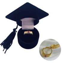 Anel De Formatura Abc Infantil Regulável Com Pedra E Capelo