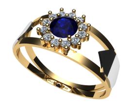 Anel de formatura Adm com ênfase em Comércio Exterior ouro 18k com safira e diamantes Anel de formatura Adm com ênfase em Comércio Exterior ouro 18k com safira e diamantes