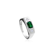 Anel de Formatura Berlim em Prata com 1 pedra Zircônia Esmeralda Anel de Formatura Berlim em Prata com 1 pedra Zircônia Esmeralda