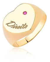 Anel De Formatura Curso Direito Em Ouro Puro 10k A502