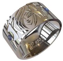 Anel de Formatura de Designer de Moda em Prata 950K