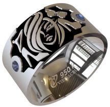 Anel de Formatura de Designer de Moda em Prata 950K Anel de Formatura de Designer de Moda em Prata 950K