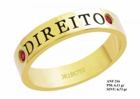 Anel de Formatura Direito em Ouro 18k Classic Rubi Anel de Formatura Direito em Ouro 18k Classic Rubi