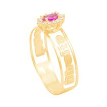 Anel de Formatura em Ouro 18K Direito com Zircônia - AU11543 Anel de Formatura em Ouro 18K Direito com Zircônia - AU11543