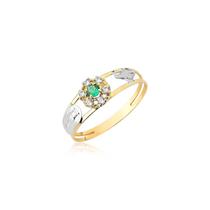 Anel De Formatura Feminino enfermagem verde OURO 10k A513 Anel De Formatura Feminino enfermagem verde OURO 10k A513