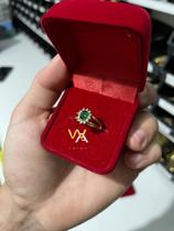 Anel de formatura feminino pedra Verde Esmeralda (Enfermagem/Medicina/Nutrição)