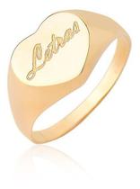 Anel De Formatura Letras Personalizado Coração Ouro 10k A511