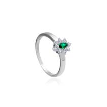 Anel de Formatura Veneza em Prata com 1 pedra Zircônia Esmeralda Anel de Formatura Veneza em Prata com 1 pedra Zircônia Esmeralda