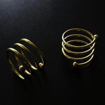 Anel de Guardanapo de Tecido em Espiral - Metal Dourado, 2 lugares Anel de Guardanapo de Tecido em Espiral - Metal Dourado, 2 lugares