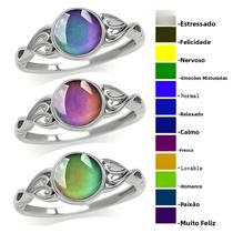 Anel de humor que muda de cor de pedra da lua, presente masculino de joias da moda