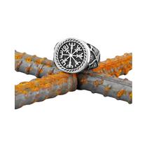 Anel De Joalheria Vintage Viking Em Aço Inoxidável Com Compasso, Machado Valknut E Runa De Odin, Cor