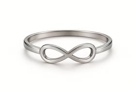 Anel de laço infinito prata 2mm tradicional estilo presente nfe Anel de laço infinito prata 2mm tradicional estilo presente nfe