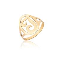 Anel De Letra I Em Ouro 18k Puro
