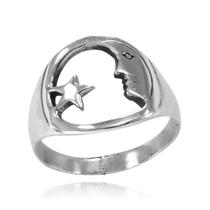 Anel de Lua e Estrela Em Prata - 15445 Anel de Lua e Estrela Em Prata - 15445