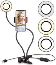 Anel De Luz Articulado Com Suporte Para Celular