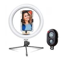 Anel De Luz De Led 26cm Usb Com Tripé Maquiagem Foto Vídeo