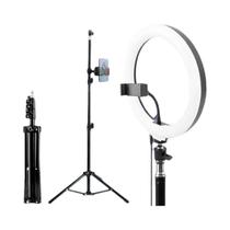 Anel De Luz LED Ajustável De 47" Com Suporte Para Fotografia De Estúdio, Gravação E Transmissão Ao