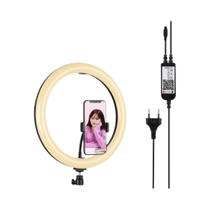 Anel De Luz LED RGB De 12 Polegadas Para Vlogging Selfie Vídeo Transmissão Ao Vivo Com Controle