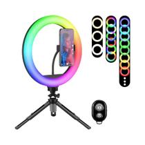 Anel De Luz RGB Com Braço De Mesa, Tripé Para Tablet E Suporte Para Celular, Lâmpada Para Fotografia