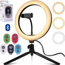 Anel de Luz Ring Light Led Com Tripé Controle Foto Video Suporte Celular Gravação - CJJM