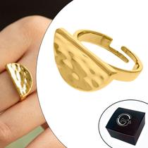 Anel de METADE Duo Orgânico Banhado a Ouro com abertura - Medida Interna 18mm (Aro 17) Anel de METADE Duo Orgânico Banhado a Ouro com abertura - Medida Interna 18mm (Aro 17)