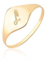 Anel De Mindinho Feminino Letra Gravado Laser Ouro 18k A69
