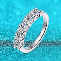 Anel de Moissanita Feminino 3mm 0,5ct - Ouro Branco, Prata e Cor D