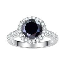 Anel De Moissanite Cinza 1CT Em Prata 925 Para Mulheres, Joias De Moda Para Noivado E Casamento