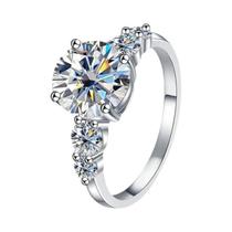 Anel De Moissanite De 3.8 Quilates Em Prata 925 Para Homens E Mulheres, Anel De Casamento Versátil E