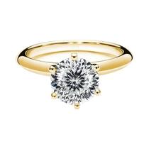 Anel De Moissanite Em Ouro Amarelo 1ct 6.5MM JoyceJelly Prata Esterlina 925 Para Casamento, Noivado