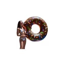 Anel de natação inflável de 120 cm para piscina com design de donuts