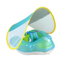 Anel de Natação Inflável para Bebês com Dossel Solar Removível - Treinador de Natação em PVC Anel de Natação Inflável para Bebês com Dossel Solar Removível - Treinador de Natação em PVC