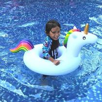Anel de natação inflável Unicorn Pool Float para crianças de 1 a 6 anos