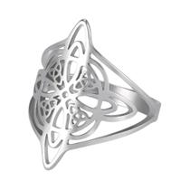 Anel De Nó Celta Triquetra Wicca Em Aço Inoxidável, Amuleto De Bruxaria, Joia De Proteção Para