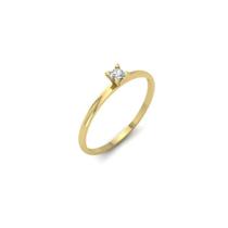 Anel de Noivado Classic com Zircônia em Ouro Amarelo 18K Anel de Noivado Classic com Zircônia em Ouro Amarelo 18K