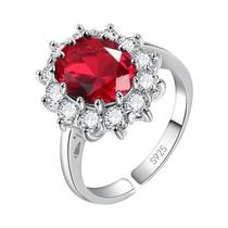 Anel De Noivado Clássico Em Prata Esterlina 925 Para Mulheres, Joia Em Forma De Flor Oval Com Anel De Noivado Clássico Em Prata Esterlina 925 Para Mulheres, Joia Em Forma De Flor Oval Com