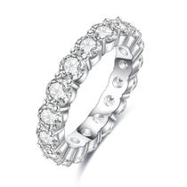 Anel De Noivado De Moissanite Prata Anuclub 4,0 Mm,prata 925