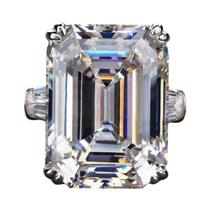 Anel De Noivado E Casamento Feminino Elegante De Luxo Com Zircônia Solitária Retangular Joia Da Anel De Noivado E Casamento Feminino Elegante De Luxo Com Zircônia Solitária Retangular Joia Da