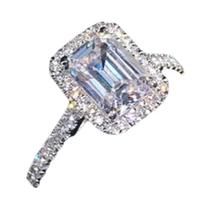 Anel De Noivado E Casamento Feminino Em Prata 925 Com Turmalina Verde Paraíba, Joia Clássica