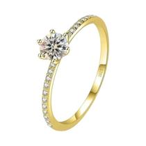 Anel De Noivado E Casamento Feminino Em Prata Esterlina 925 Com Zircônia Clássico Brilhante Joia Anel De Noivado E Casamento Feminino Em Prata Esterlina 925 Com Zircônia Clássico Brilhante Joia