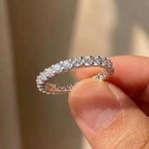 Anel De Noivado E Casamento Feminino Em Prata Esterlina 925 Com Zircônia Em Linha Única, Joia Fina