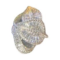 Anel De Noivado Feminino Com Zircônia Cúbica Em Forma De Três Folhas, Acessórios De Joias Finas