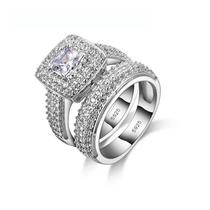 Anel de Noivado Feminino em Prata 925 com Zircônia Cúbica - Conjunto de Joias Anel de Noivado Feminino em Prata 925 com Zircônia Cúbica - Conjunto de Joias