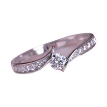 Anel De Noivado Minimalista Feminino Com Zircônia Cúbica Redonda, Joia Elegante E Simples