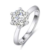 Anel de Noivado Prata 925,moissanite, Anel Solitário 8mm